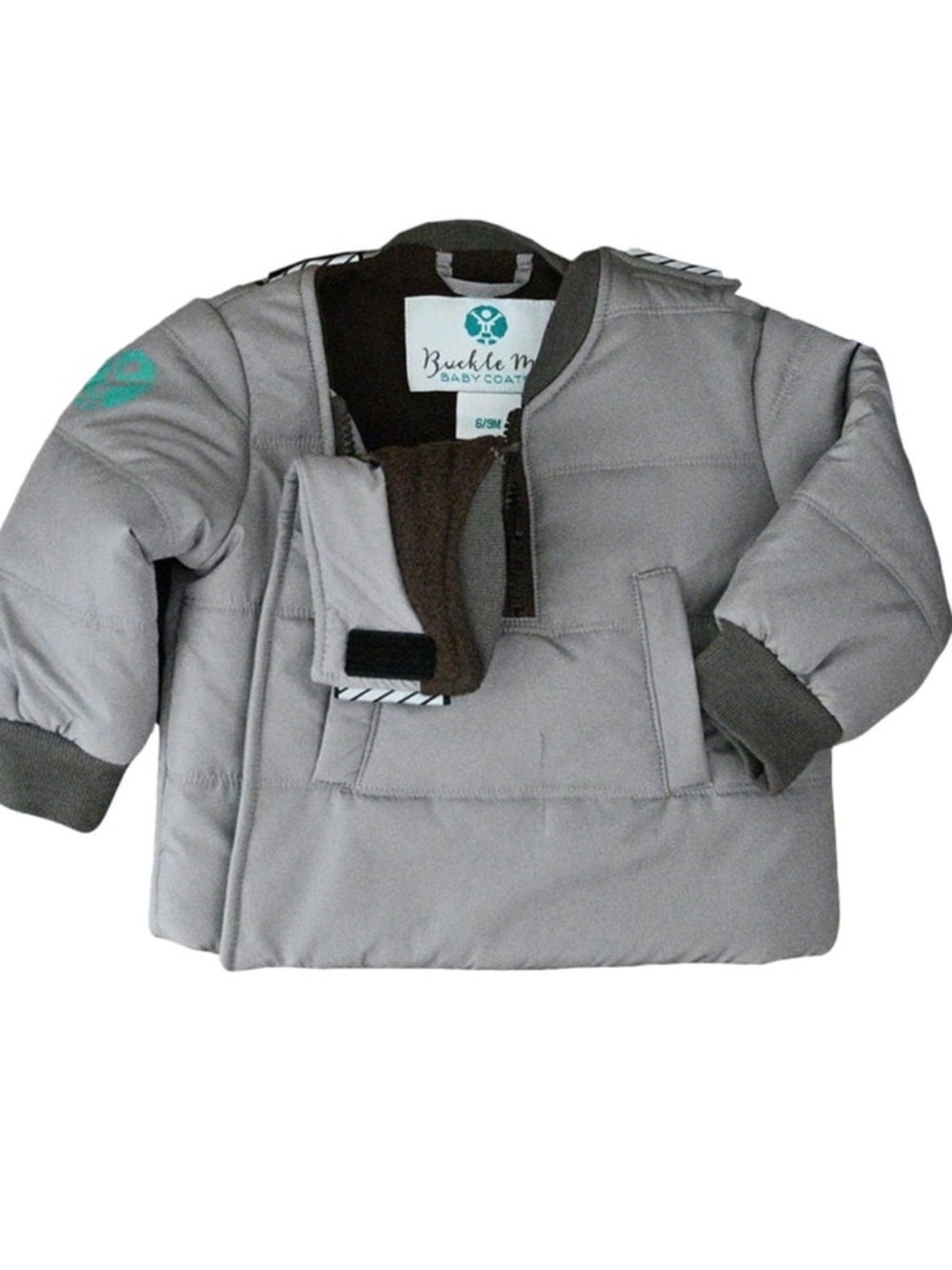 Buckle Me Baby Car Seat Coat 0-3 Months Gray NWT Infant Winter Puffer